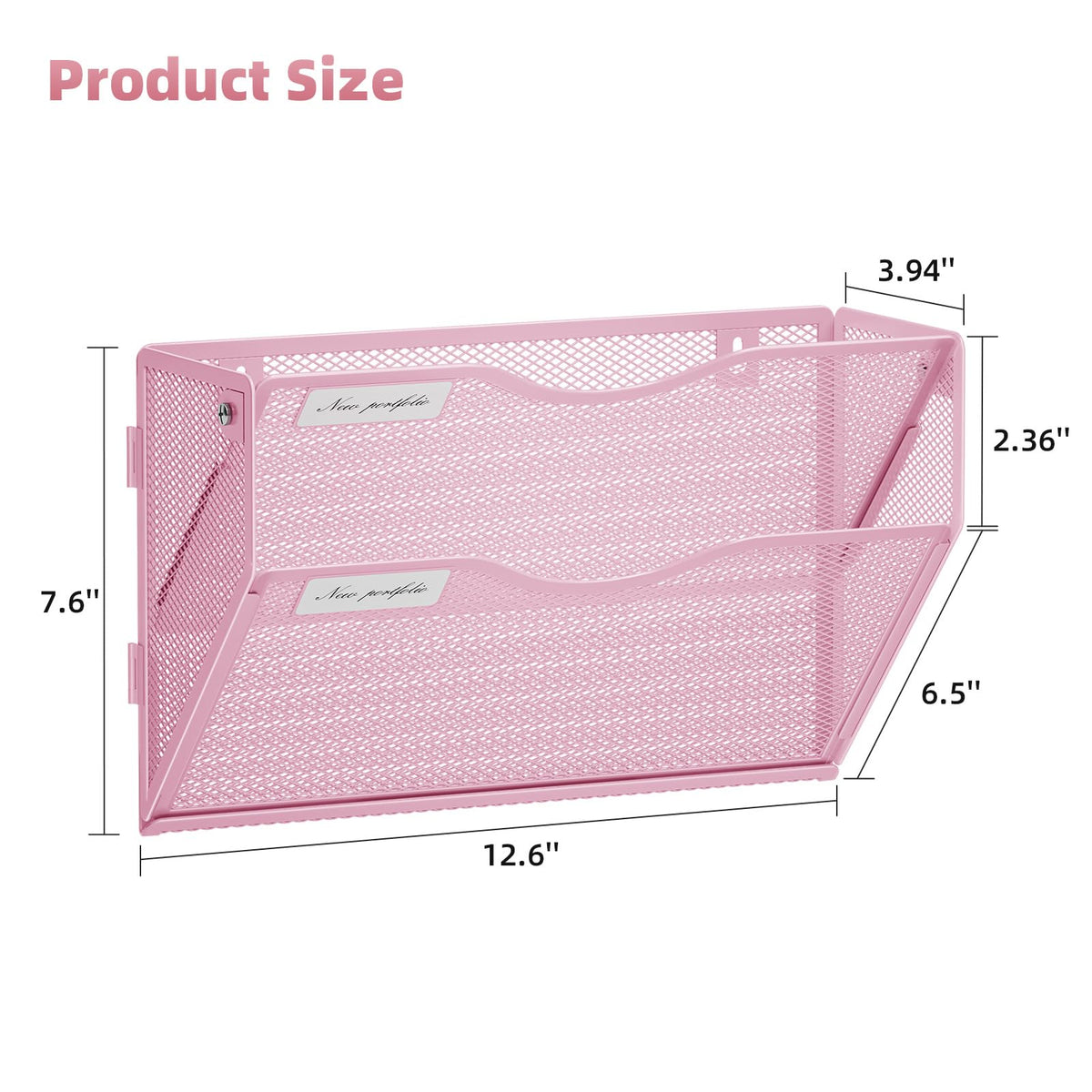 Marbrasse Wall File Holder 2-Tier Hanging Wall File Organizer, Mesh Mail Holder for Papers, Wall