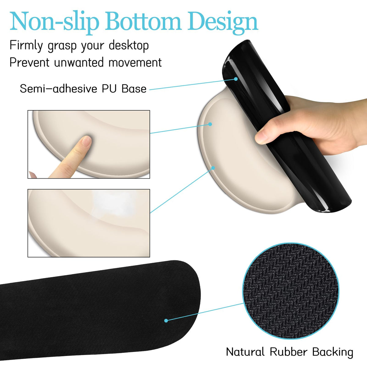 LIMKRIAN Oatmeal Beige Desk Mat Set, Large Mouse Pad & Keyboard Wrist Rest