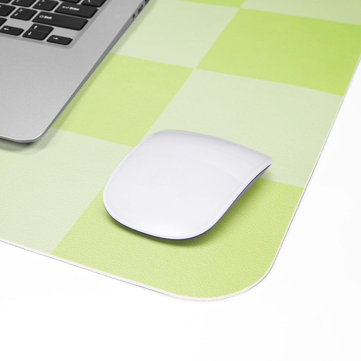 AFIING Green Checkered Desk Mat 31.5" x 12", Waterproof Desk Pad