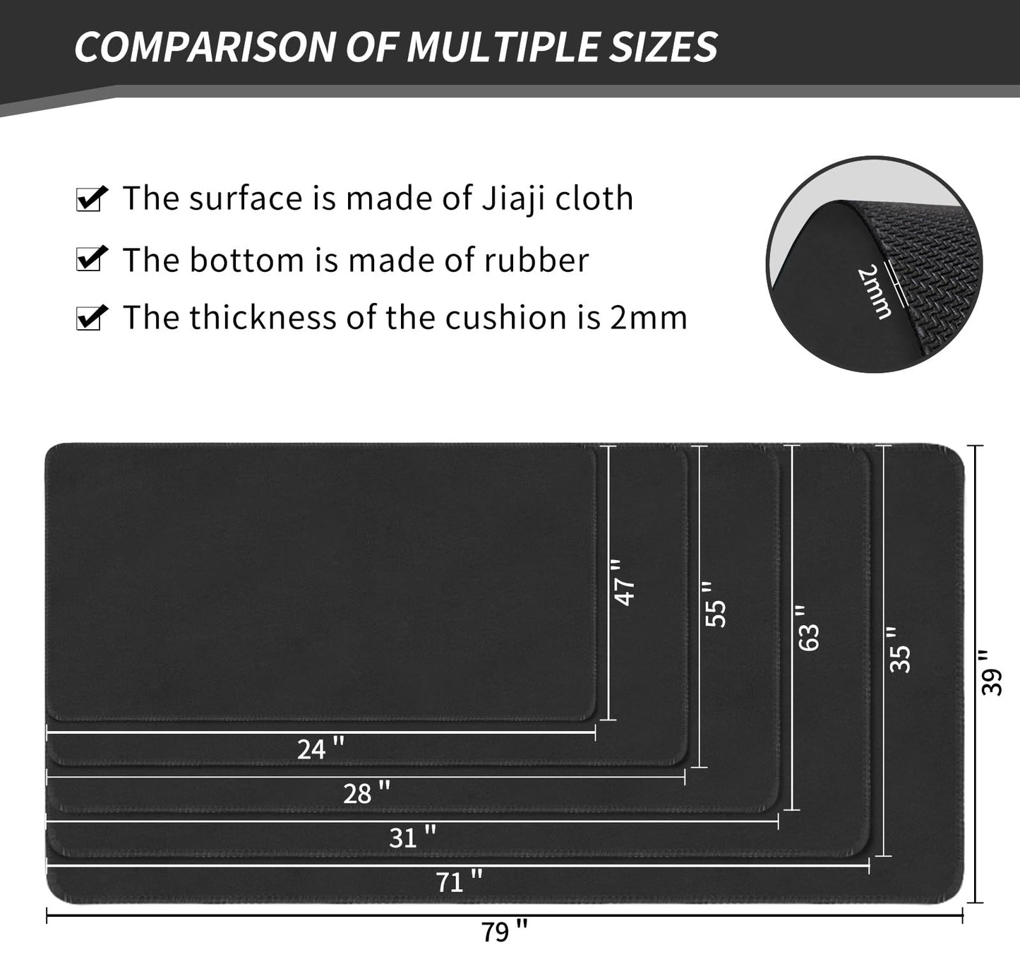 LERYG Large Tabletop Game Playmat, Water and Stain Resistant Non-Slip Desk Mat, Mahjong and Card