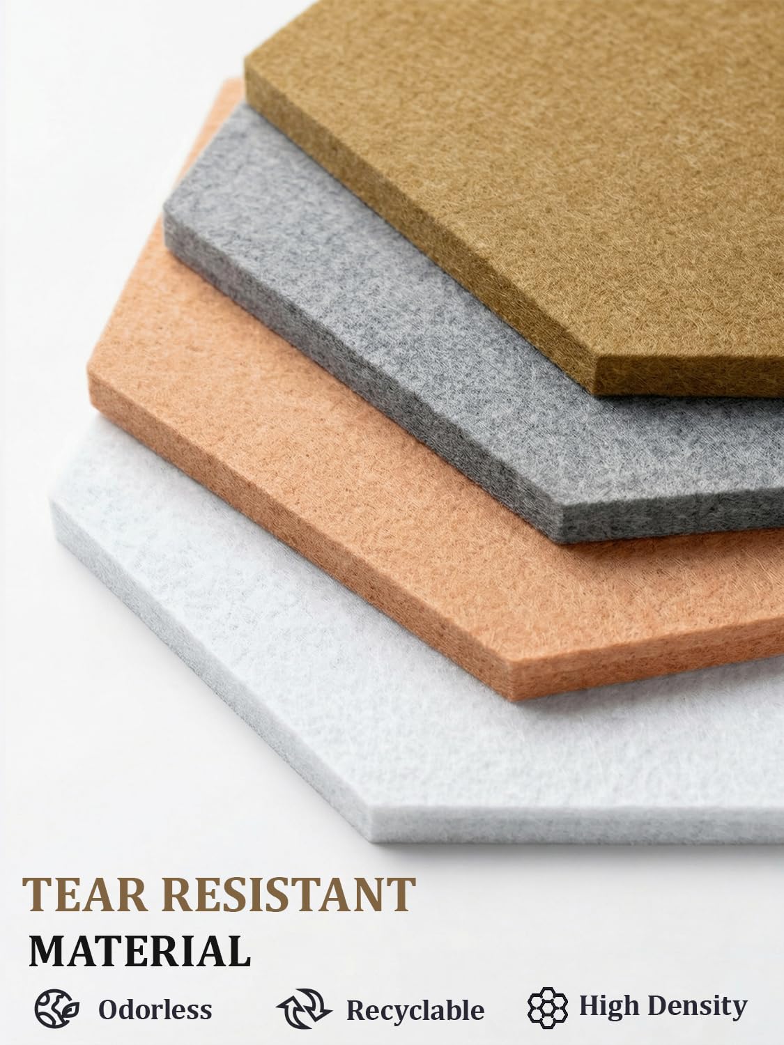 Uoisaiko 8-Pack Hexagon Felt Bulletin Board Tiles, Cork Board Alternative