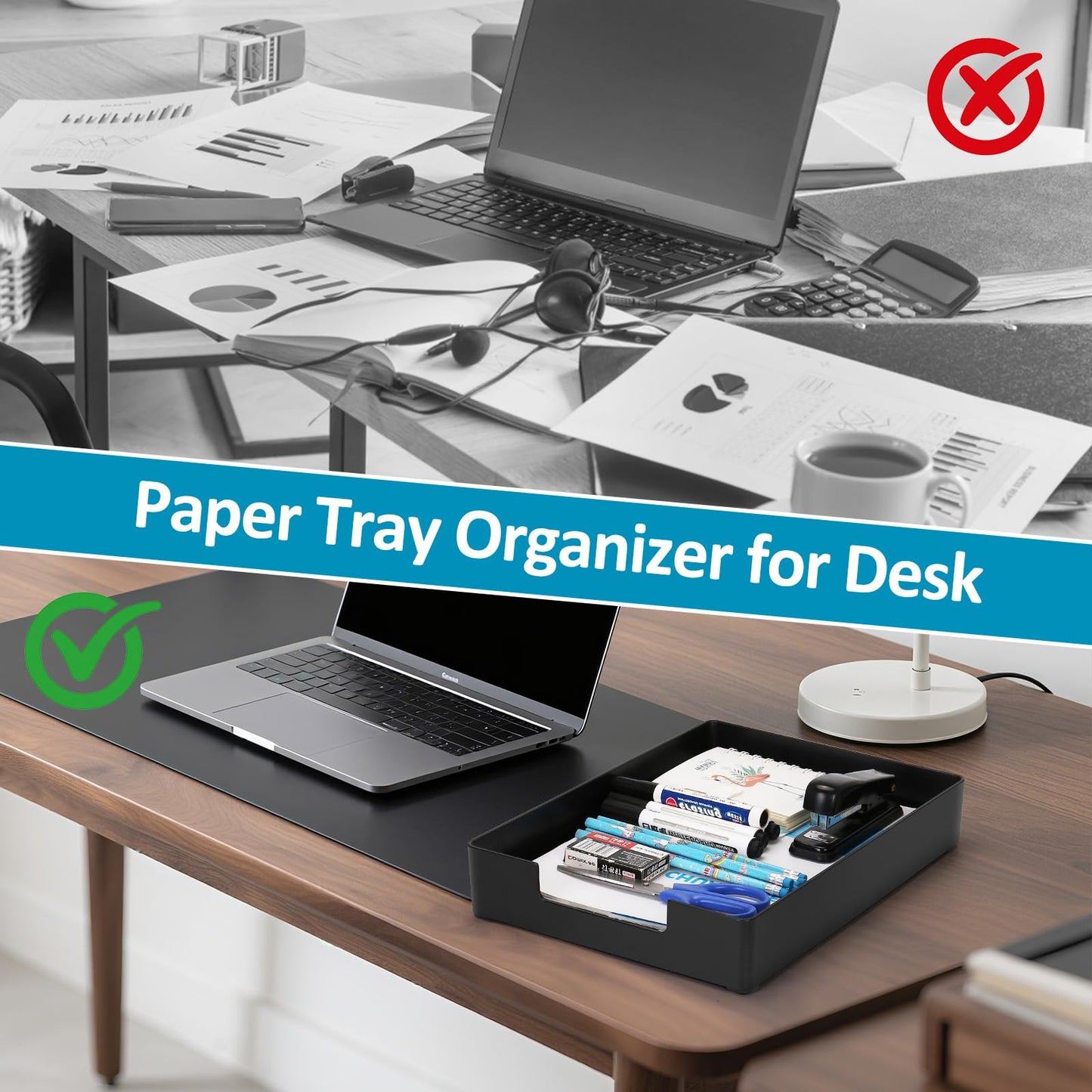 Letter Size A4 Papers Tray Desk Drawer Organizer Tray A4 Plastic Letter Paper Stationery Desk
