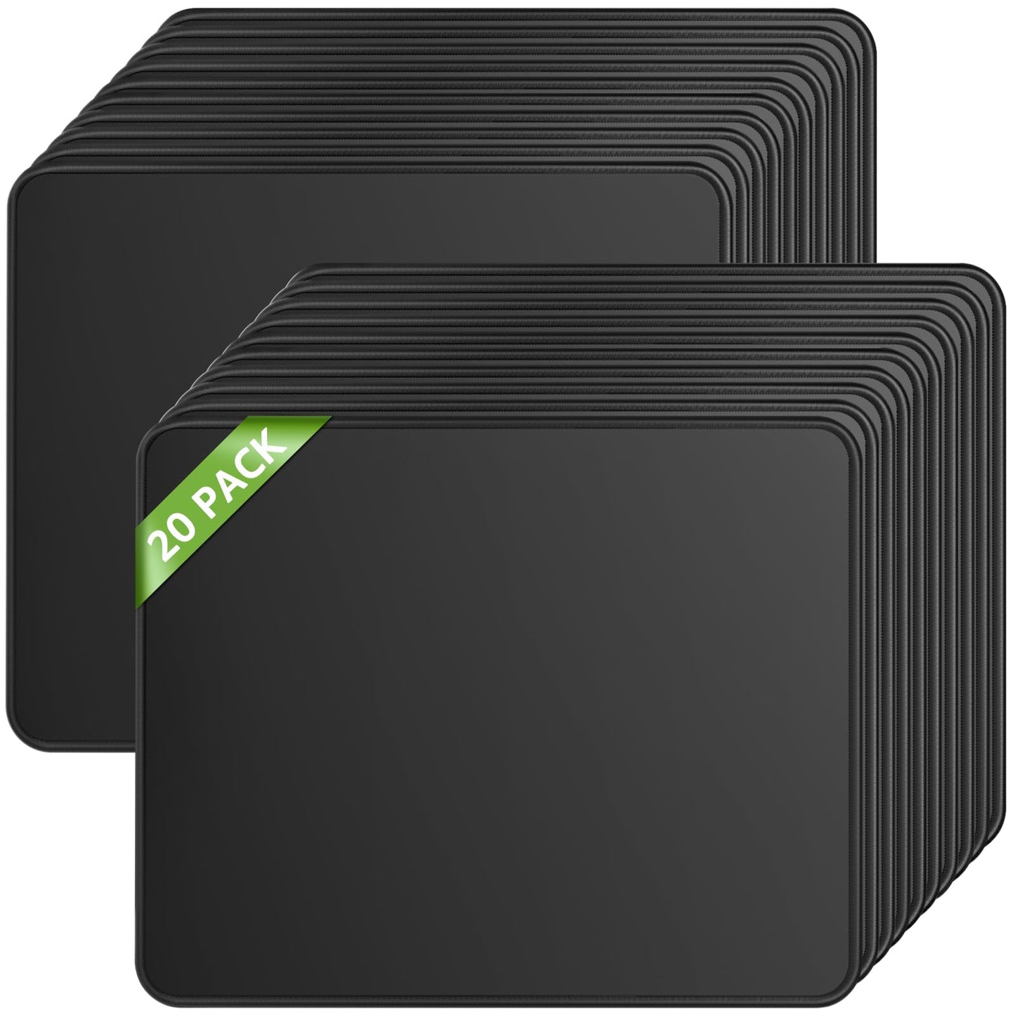 KTRIO 20 Pack Mouse Pads, Black Computer Mousepad for Desk, 11 x 8.5 in