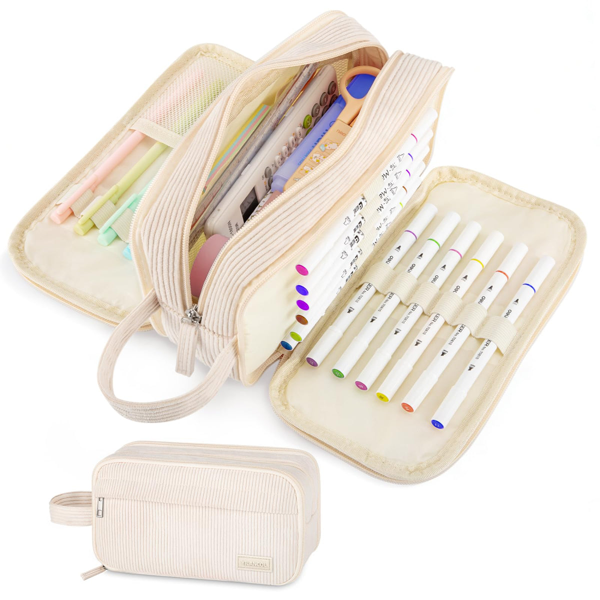 YILANCOL Cute Big Pencil Case Pouch Bag with Handle for Teen Girls Boy Gift