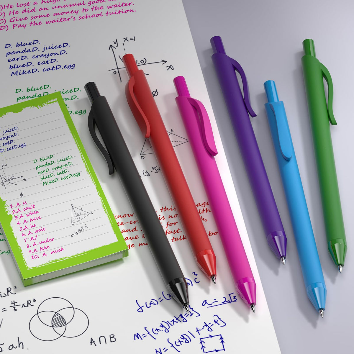InkSlick Green Pens Bulk 50 Pack 1.0mm Ballpoint Pen for Smooth Writing