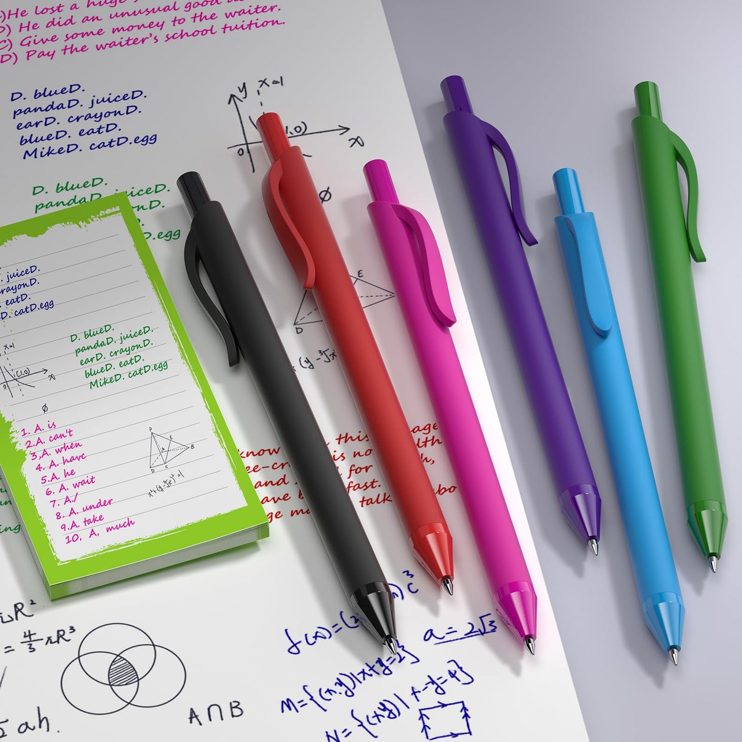 InkSlick Pink Ink Pens Bulk 50 Pack 1.0mm Ballpoint Pen for Smooth Writing