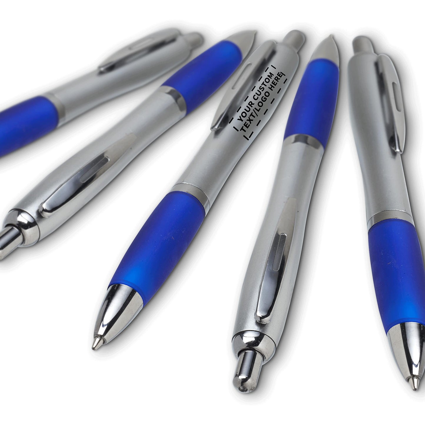 Personalized Ballpoint Pens with Rubber Grip and Click Button, Pack of 50 by DISCOUNT PROMOS