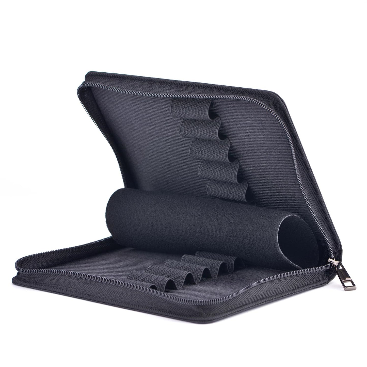 Asvine 12 Fountain Pen Case Black Organizer Bag - Premium Waterproof Canvas Pen Display Holder