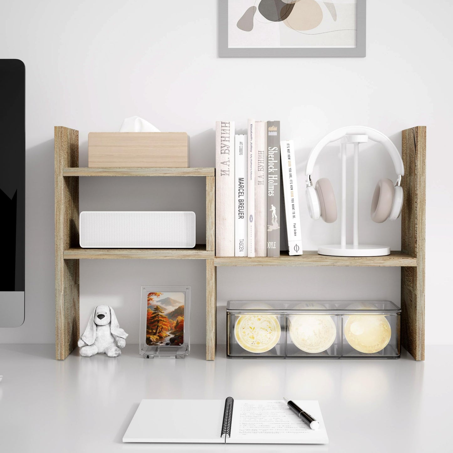 Jerry & Maggie Office Desk Organizers for College Dorm Decor Grey Oak