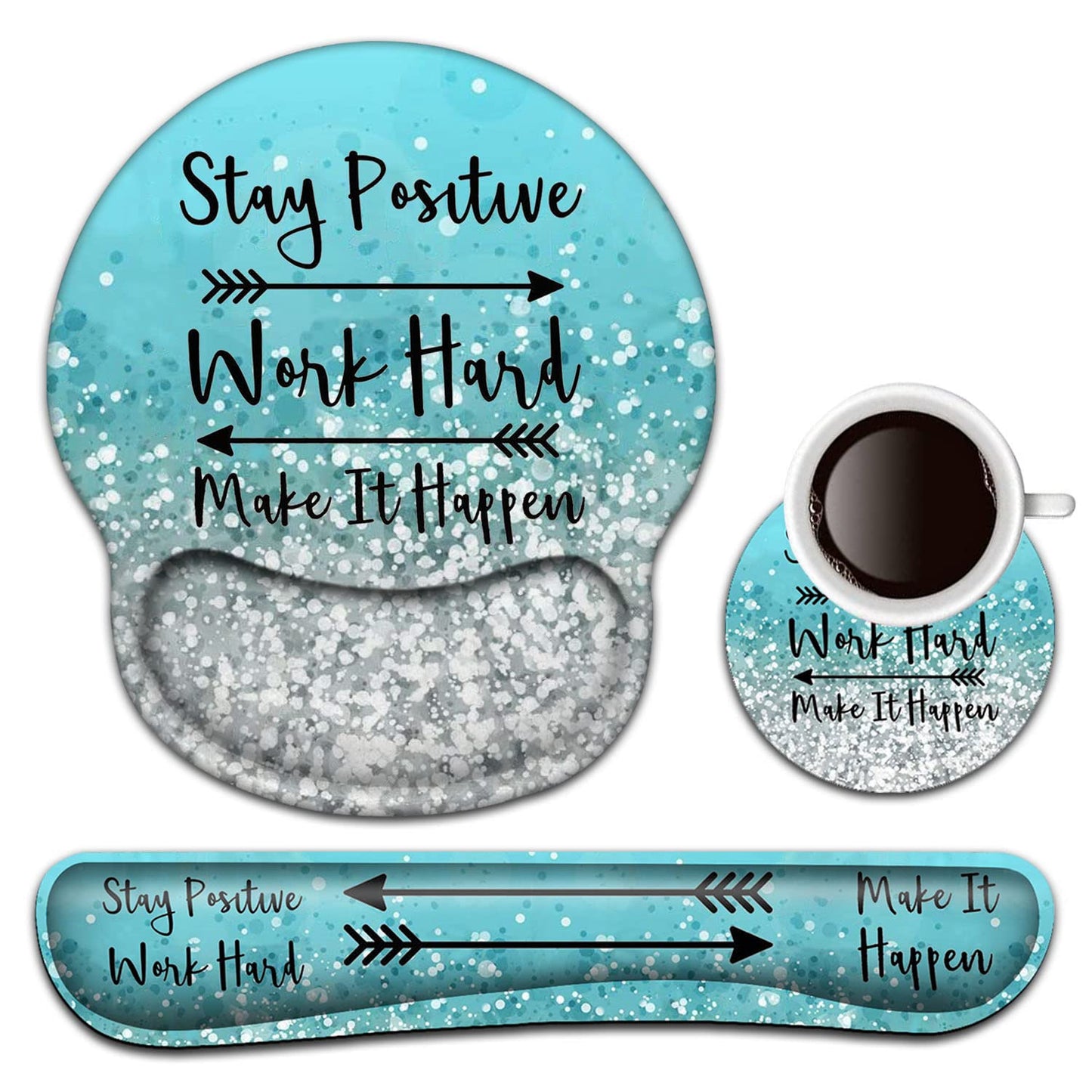 Keyboard Wrist Rest and Mouse Pad with Wrist Support, Ergonomic Mouse Pad Coaster,Easy Typing Pain