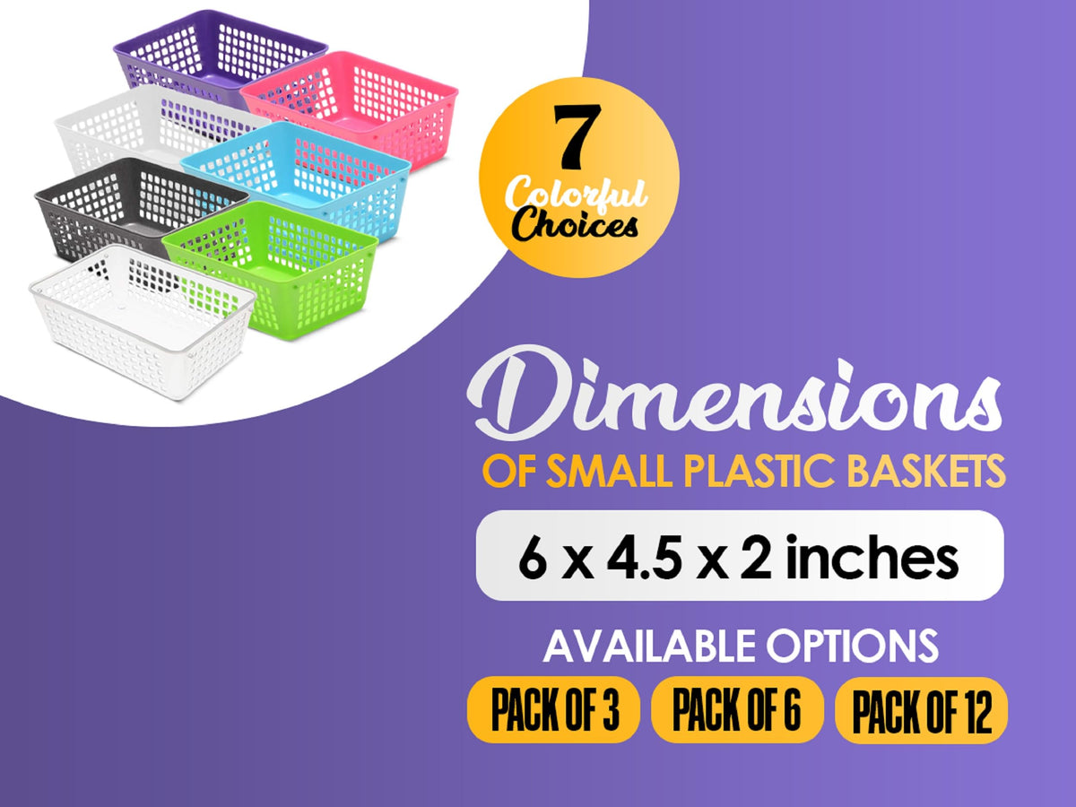 YBM HOME Plastic Perforated Storage Basket Bin Office Drawer, Shelf Desktop Countertop Tray