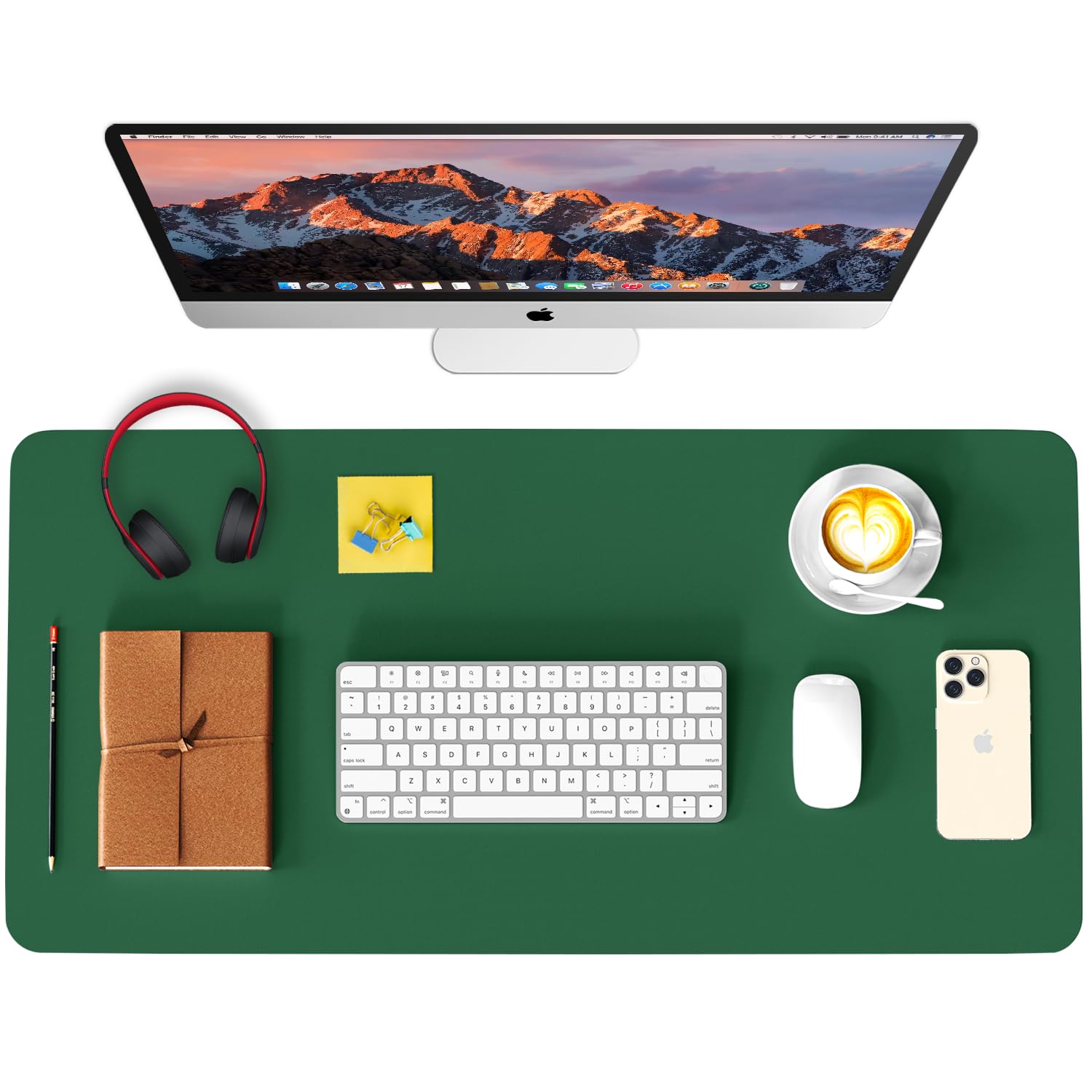 Leather Desk Pad Protector, Waterproof Mouse Pad, PU Desk Mat, Office Desk Cover, Desk Writing Mat