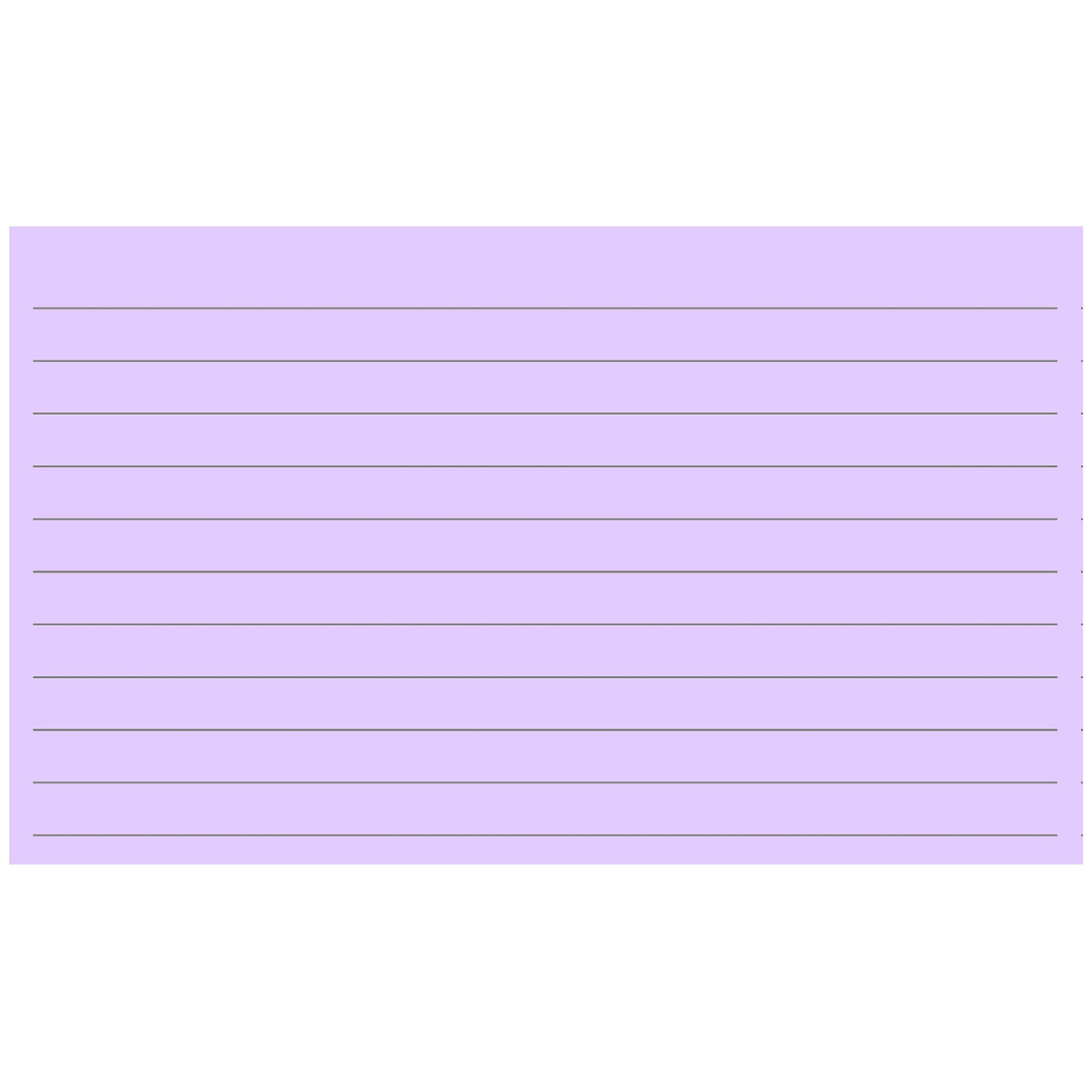 Colonial Cards: 150 Color Cardstock 3" x 5" Index Cards, Light Purple, Lined Landscape Format