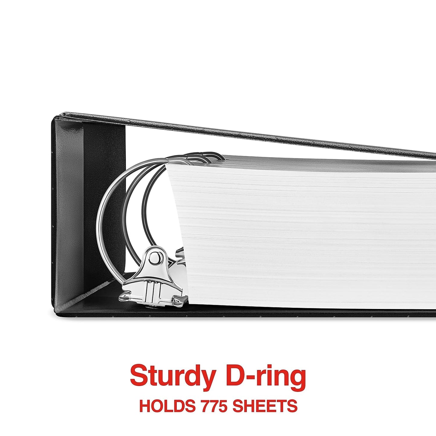 Staples Standard 4-Inch D-Ring View Binder, Black, 775 Sheets
