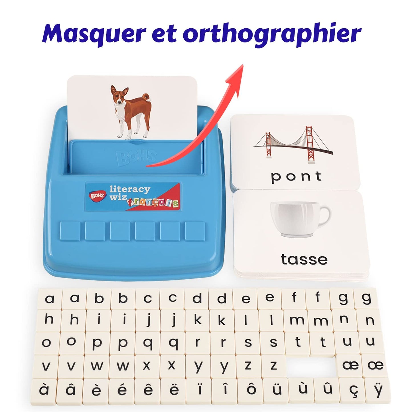 BOHS French Flash Cards for Kids, 60-Card Spelling and Language Game
