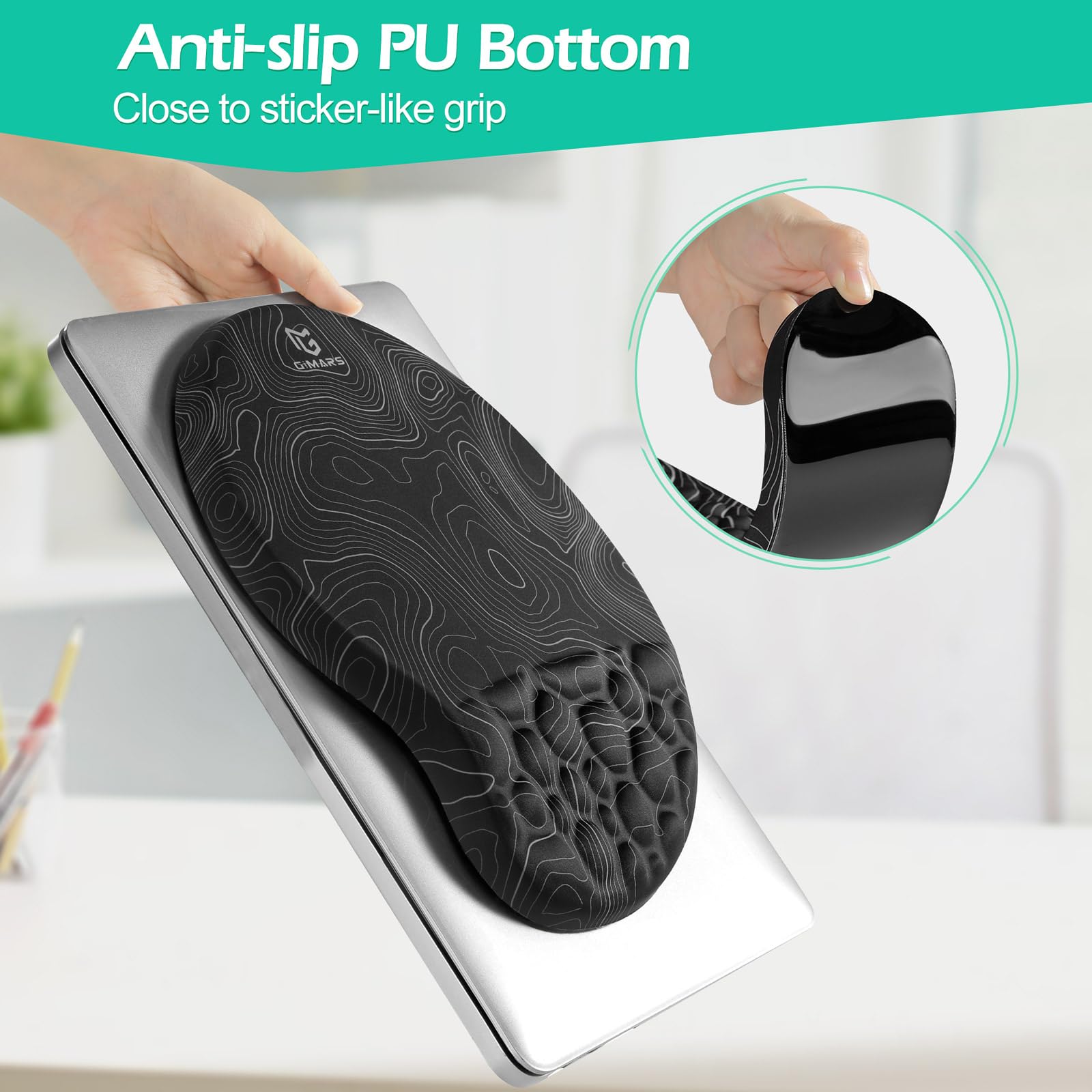 Gimars Upgrade Ergonomic Ultra-Soft Foam Keyboard Mouse Pad Wrist Rest Set, Smooth &Enlarge Wrist