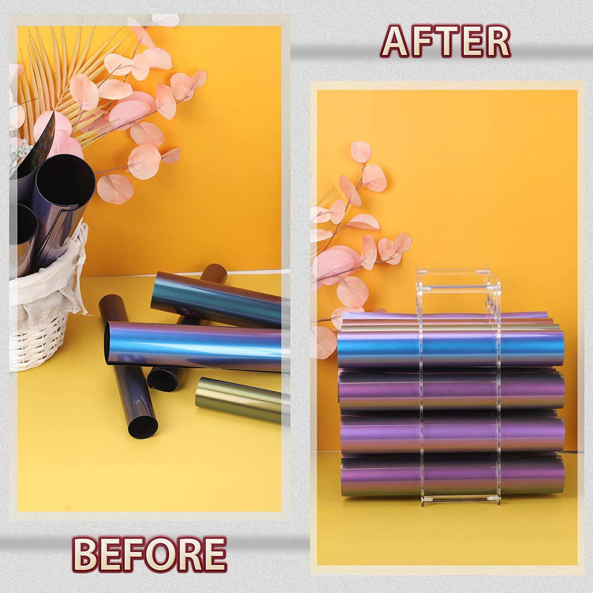 Vinyl Roll Storage 40-Holes Vinyl Storage Rack for Craft Room Vinyl Roll Holder for up to 40 Vinyl