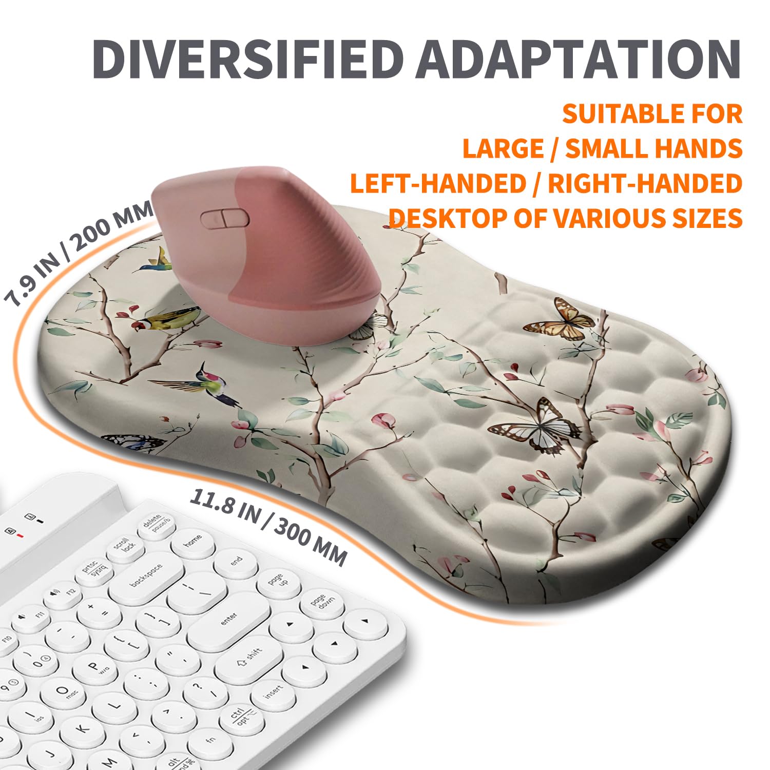 Armanza Ergonomic Joint Wrist Support Mouse Pad with Memory Foam Cushion Massage Bump, Carpal