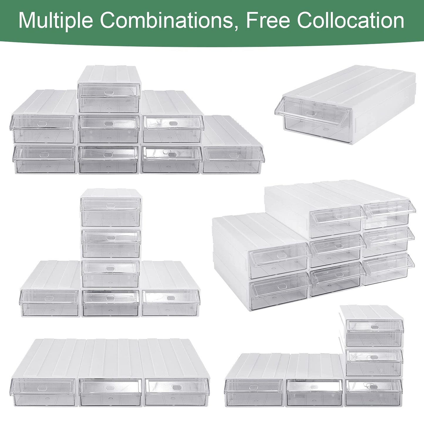 Aulock 9 Pcs Stacking Drawer Organizers for Office Home Dorm Room Supplies