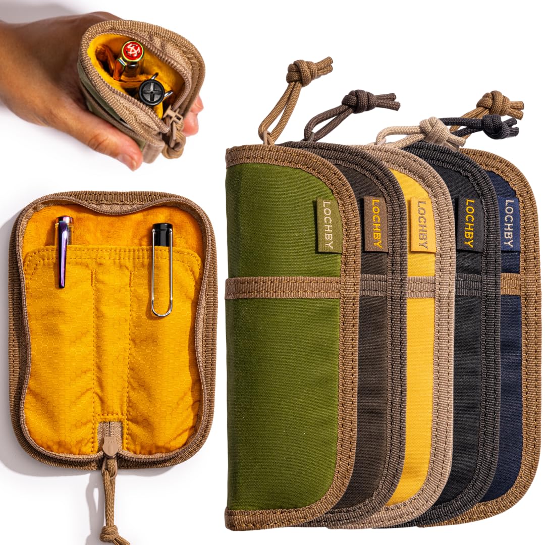 LOCHBY® Duo Pen Pouch | Slim and Elegant Pen Pouch, Durable Waxed Canvas, Lightly Padded for