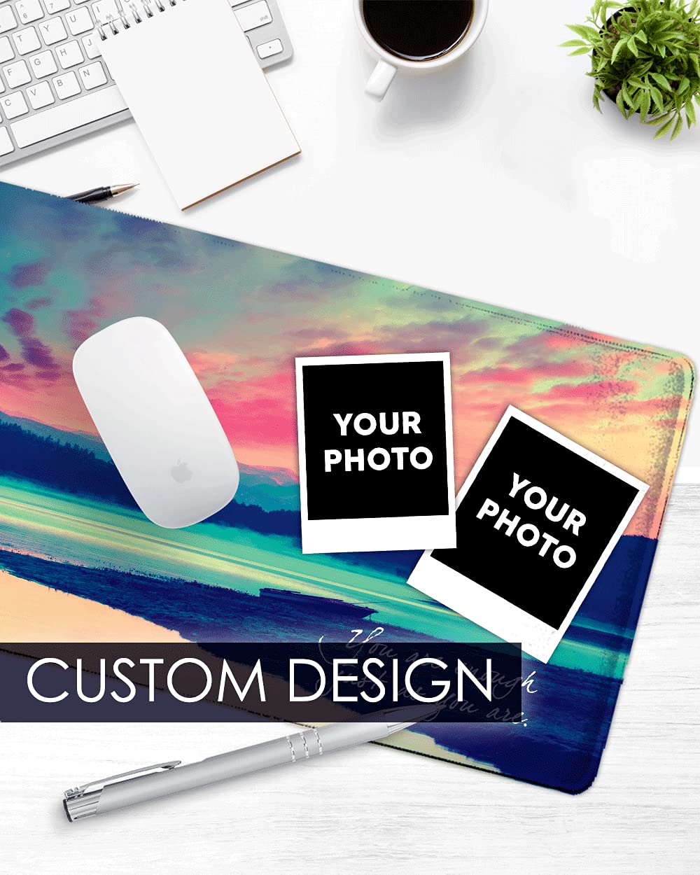 COLORCOMMALL Personalized Mouse Pad – Gaming 11.8 x 31.5 inch Non-Slip Large Size Rubber Base