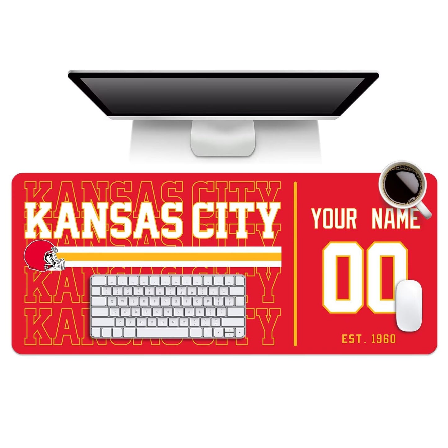 ANTKING Kansas Mouse Pad Custom Name and Number Desk Pad for Men Women Youth Gifts