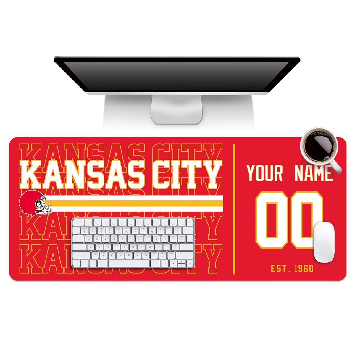 ANTKING Kansas Mouse Pad Custom Name and Number Desk Pad for Men Women Youth Gifts