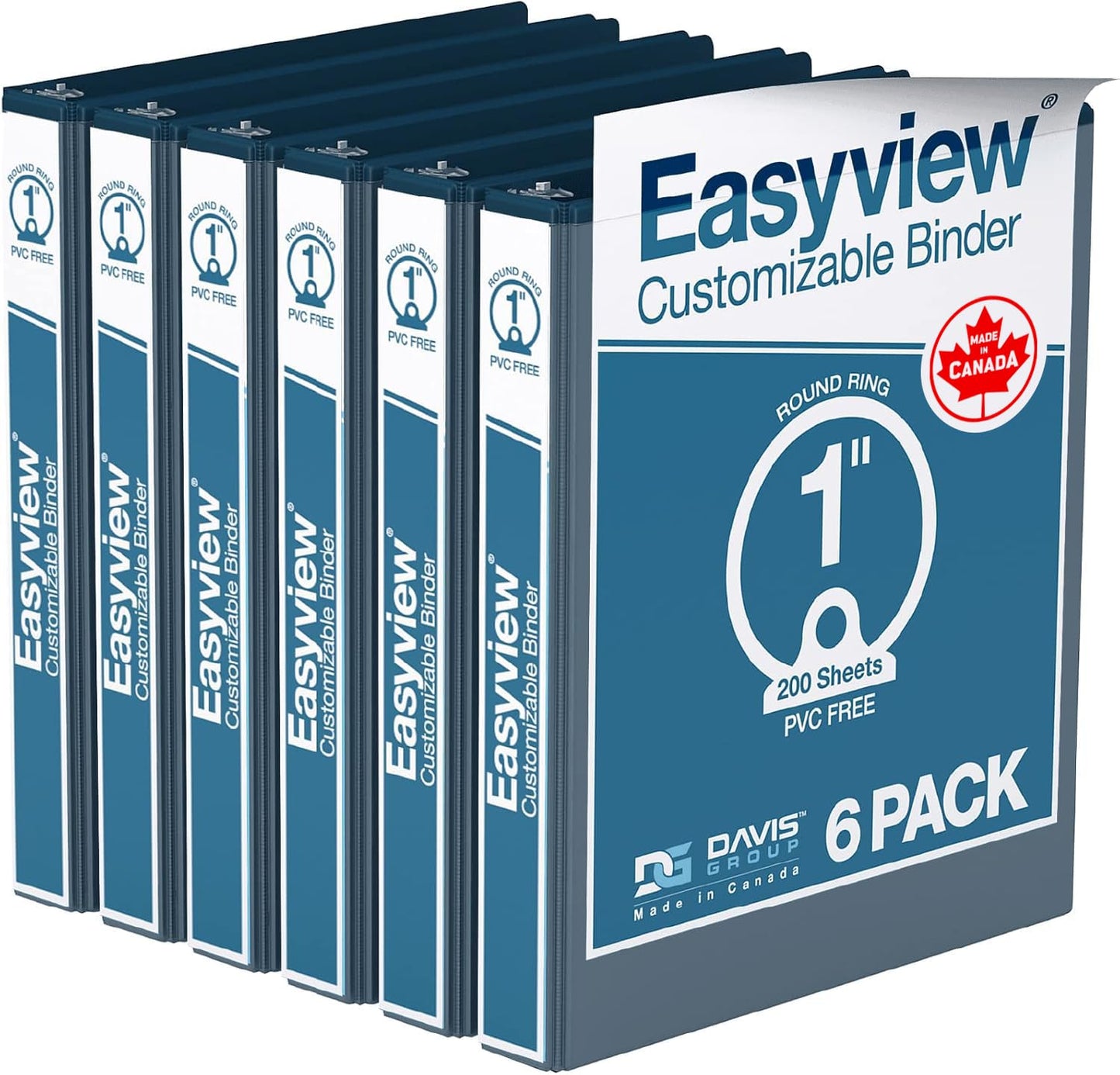 Easyview Premium 3-Ring Binders with Clear-View Covers and Round Rings, Binders for School or