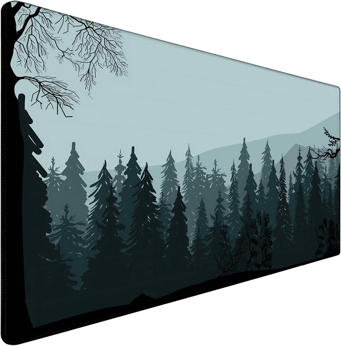 Mouse Pad Forest Background Pattern, Large Mouse Pad for Gamer, 35.4"x15.7" Gaming Mousepad with