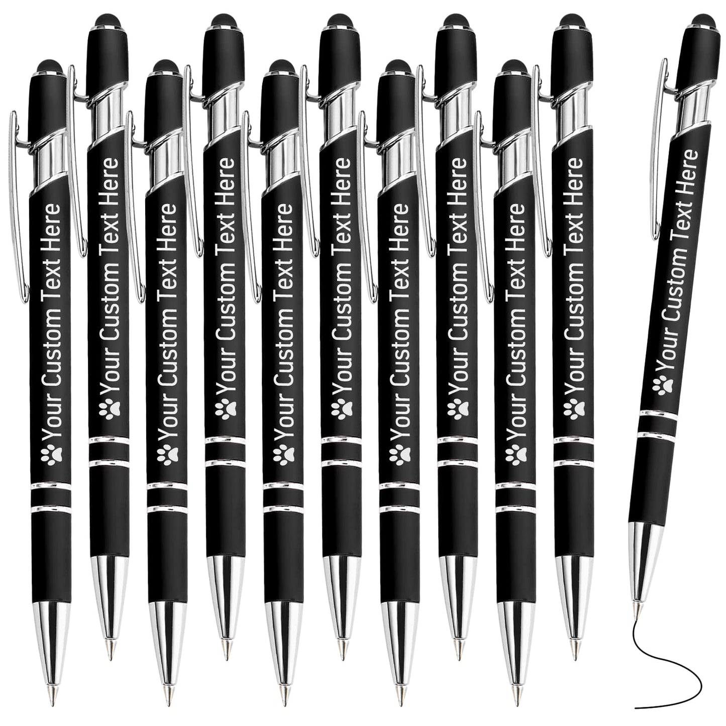 STREADVE Personalized Custom Pens with Name Engraved Logo Text Pen, Pack of 10 Customized Smooth