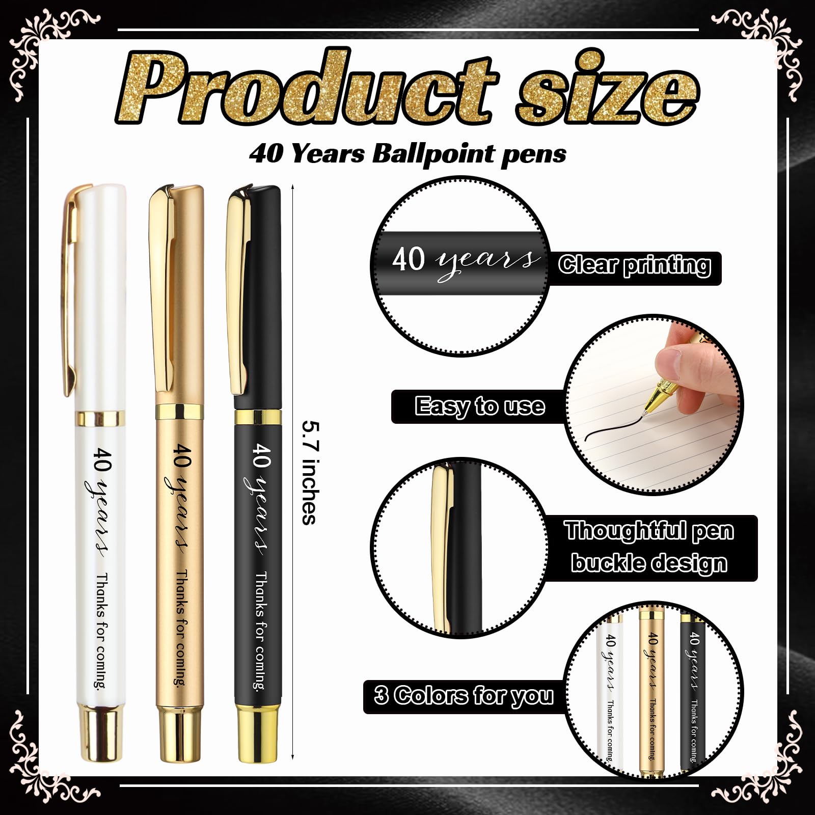 Sinload 25 Sets Birthday Favors for Guests 25 Thanks for Coming Ballpoint Pens 25 Metal Bookmarks