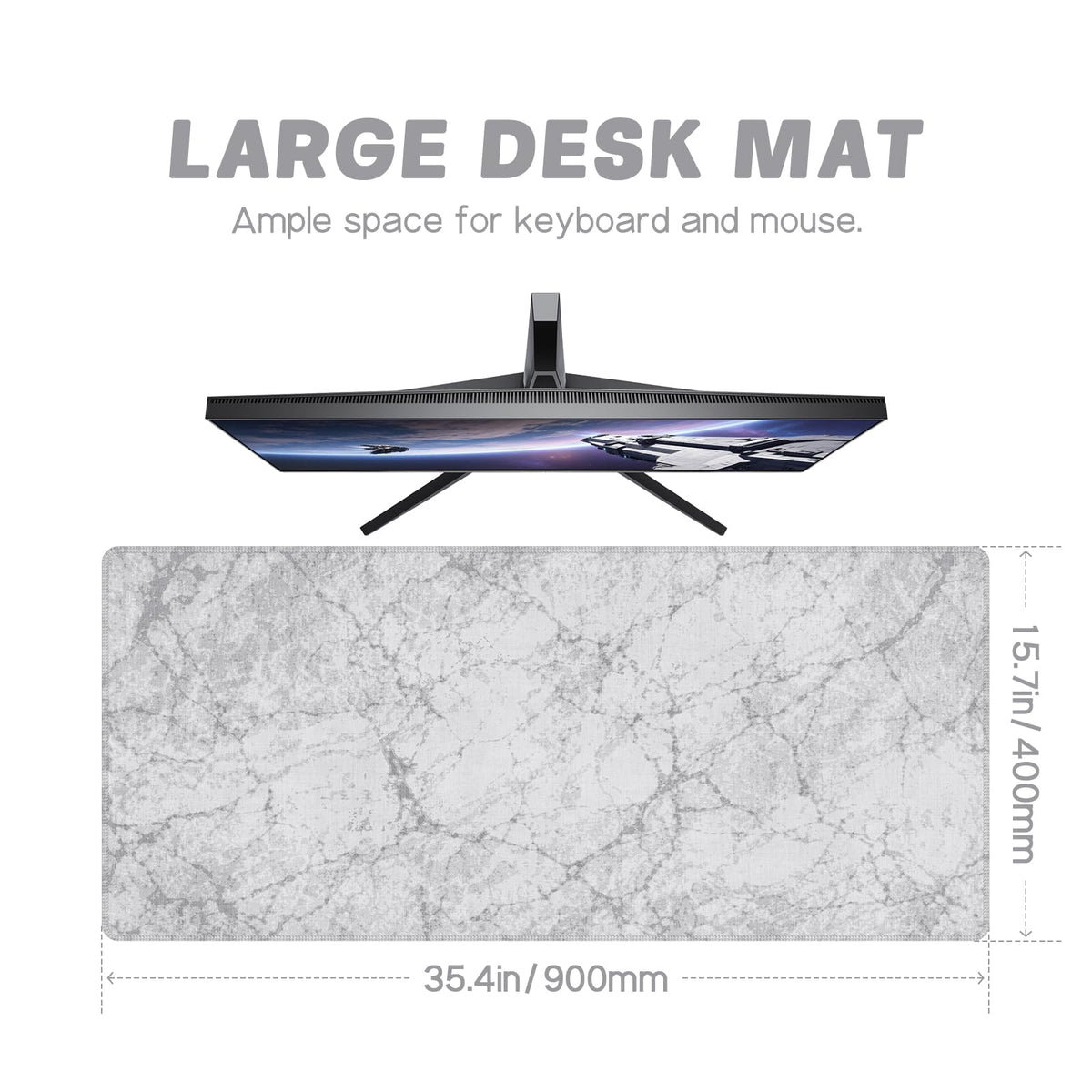 Baziabbo Desk Mat,XXL Extended Large Mouse Pad,Gaming Mousepad with Stitched Edge,Non-Slip Rubber