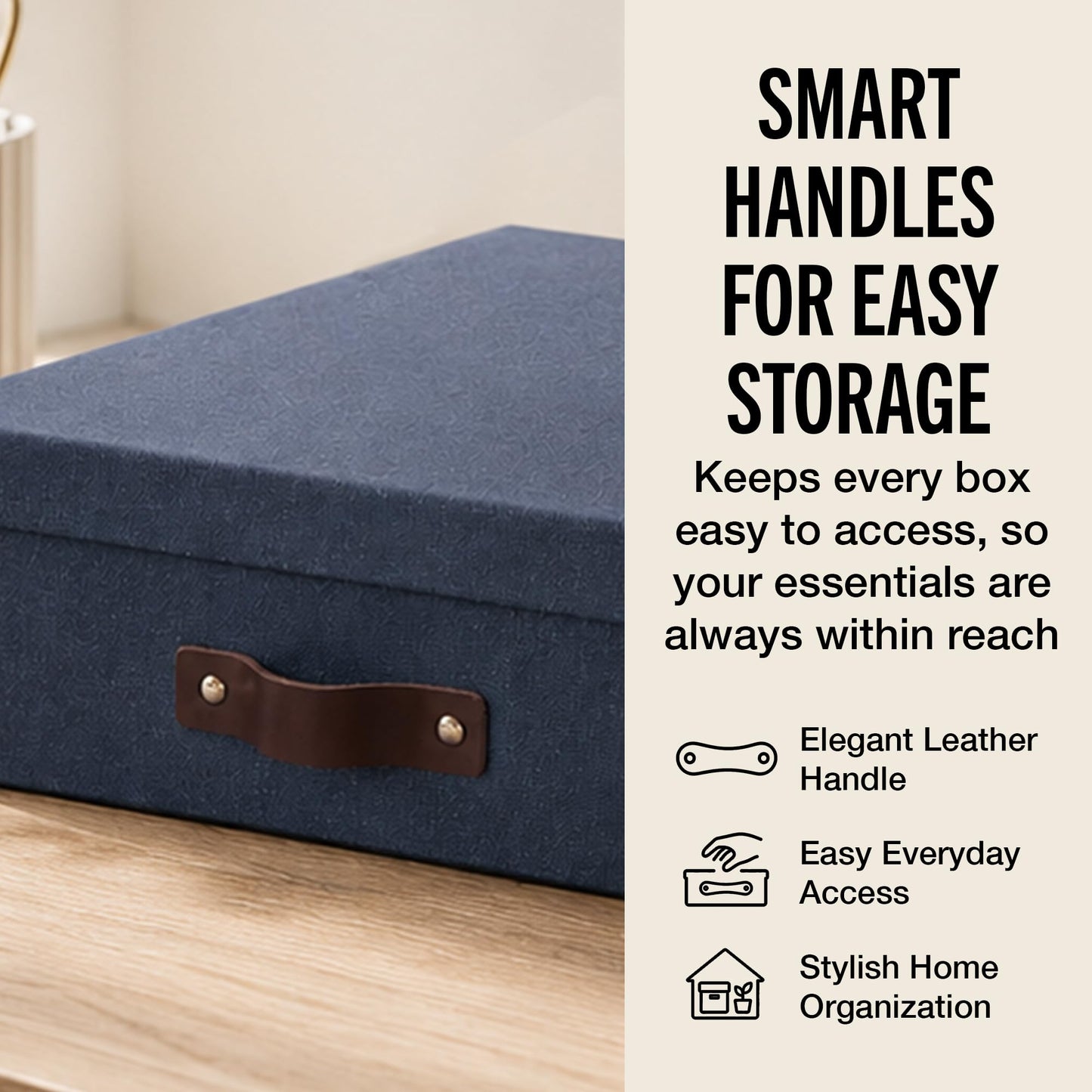 Bigso Oskar Canvas Fiberboard Document Letter Box - File Organizer Box for Important Paperwork