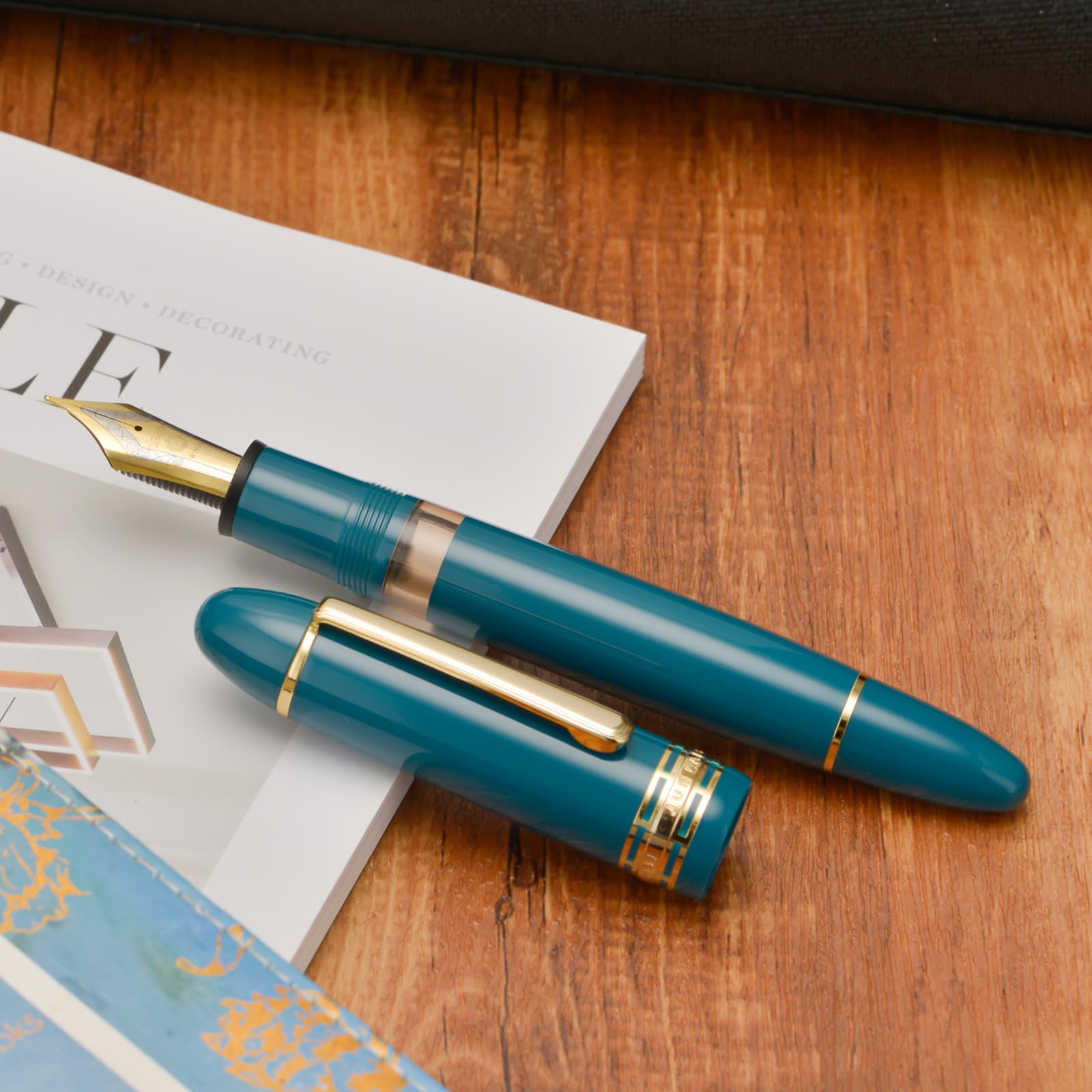 Wikult Yongsheng Junlai 630 Acrylic Fountain Pen, Size 8 Medium Nib with Piston Filling System