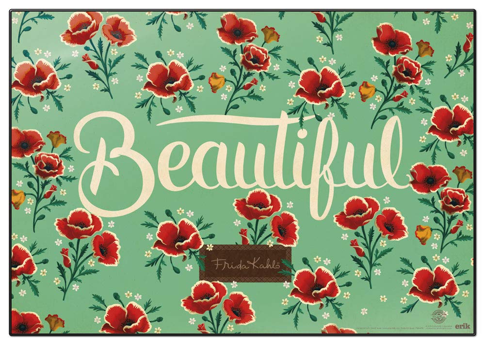 Grupo Erik Frida Kahlo Desk Mat | Desk Decor | 13.5 x 19.5 inches - 34.5 x 49.5 cm | Desk Pad |