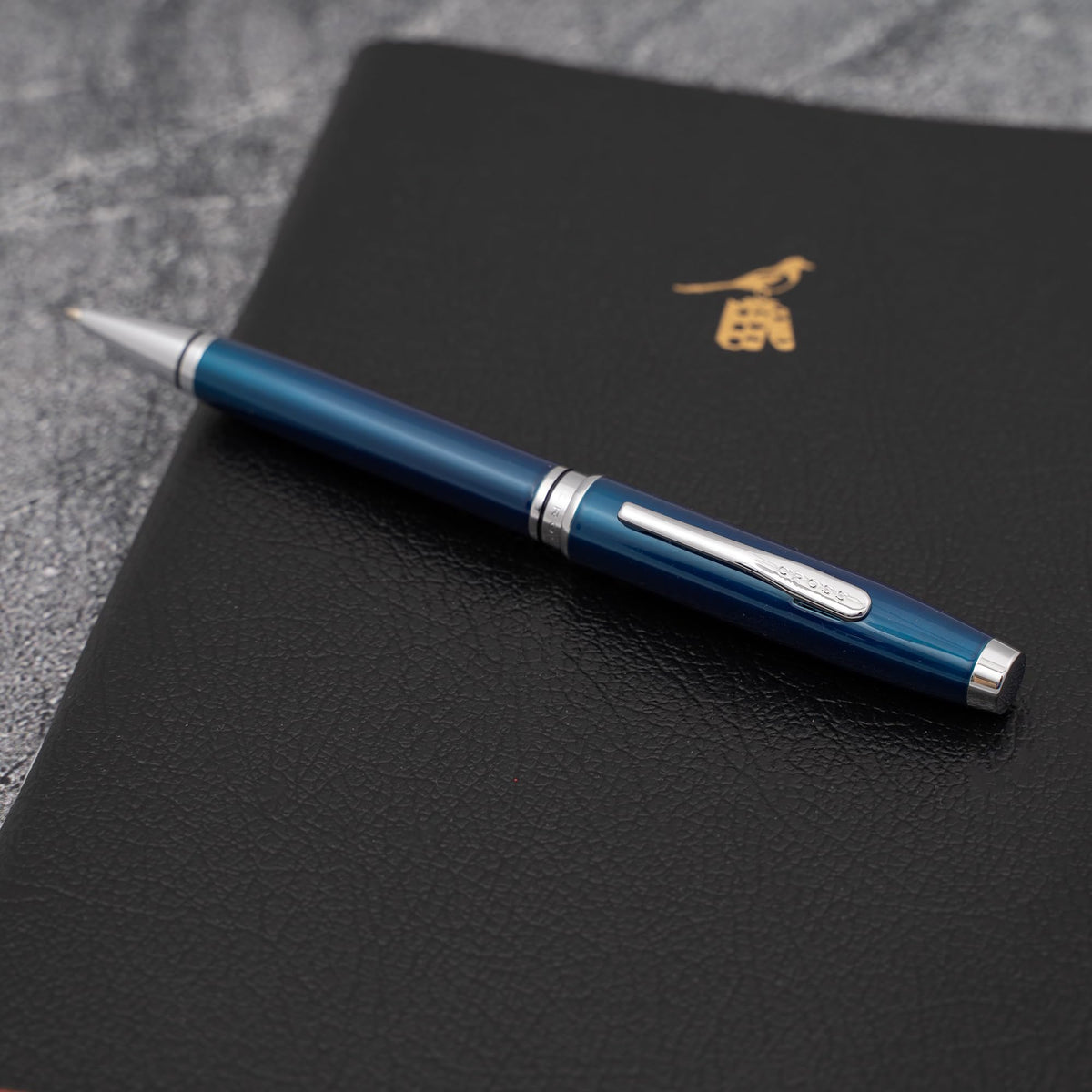 Cross Coventry Personalized Ballpoint Pen in Blue Lacquer with Chrome Trim