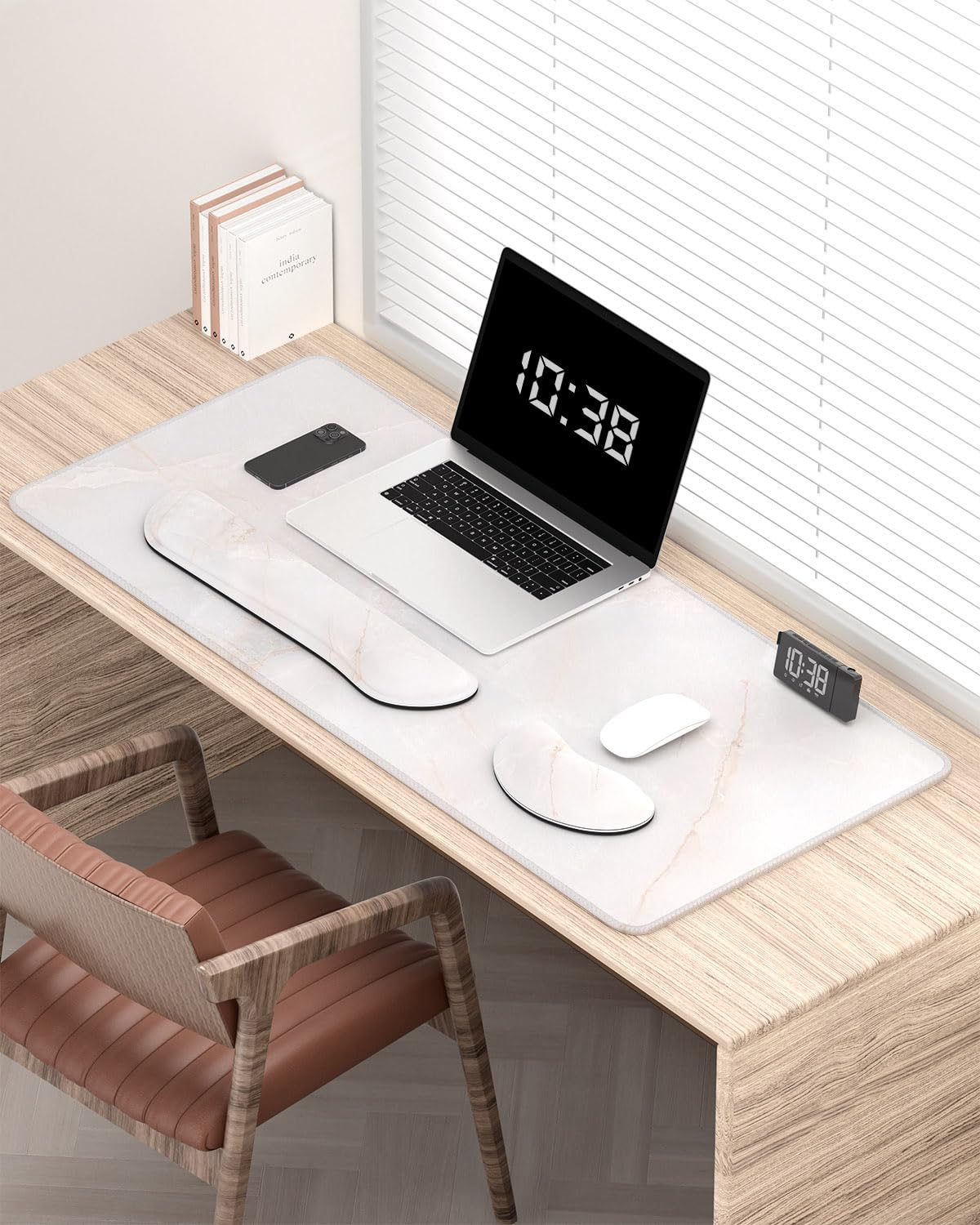 Auhoahsil Large Mouse Pad with Wrist Rests for Keyboard & Mouse, Thick Soft Ergonomic Memory Foam