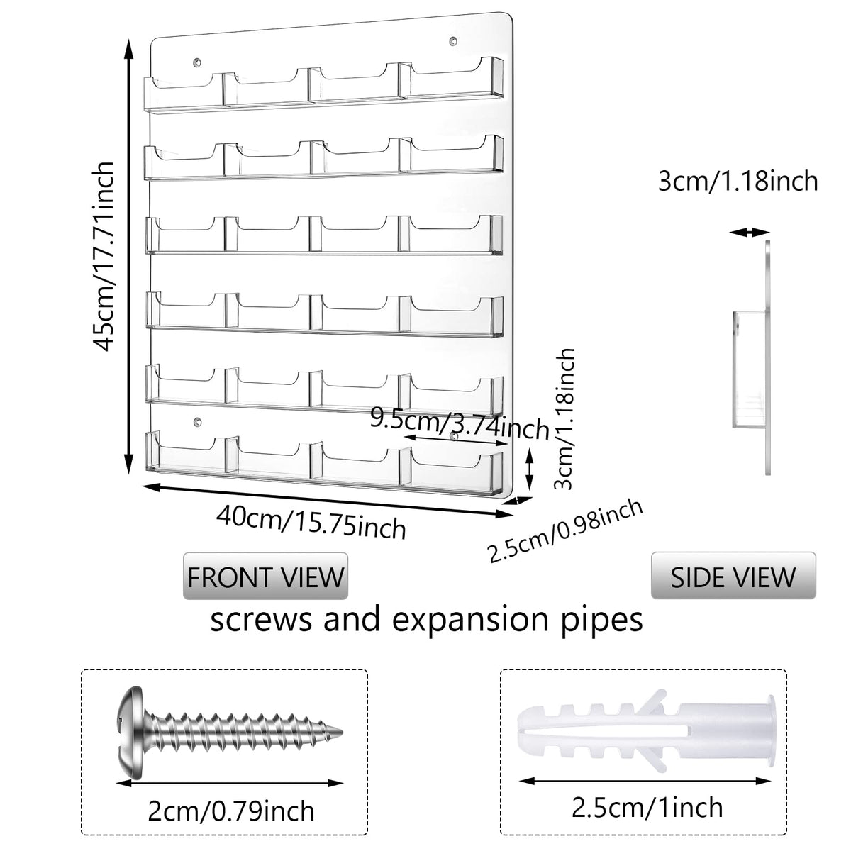 Lincia 2 Pcs Acrylic Business Card Holder, 45×40 cm, 24 Pockets