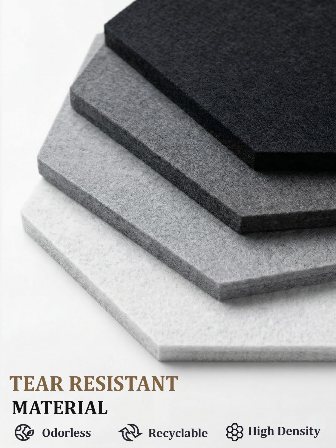 Uoisaiko 8-Pack Hexagon Felt Bulletin Board Tiles, Cork Board Alternative