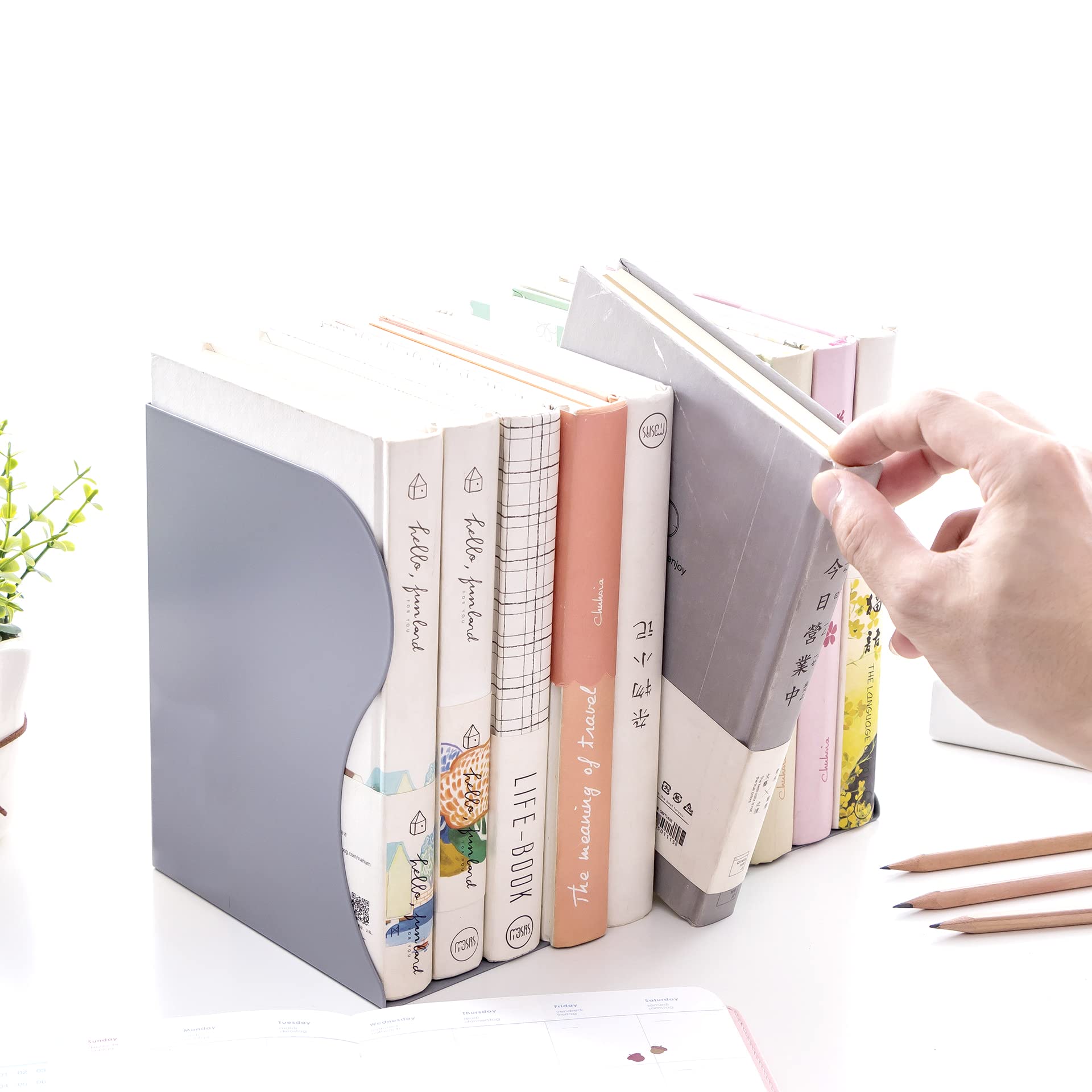 Adjustable Bookends Metal Book Ends for Heavy Book Holder Heavy Duty Bookends Nonskid Bookcase