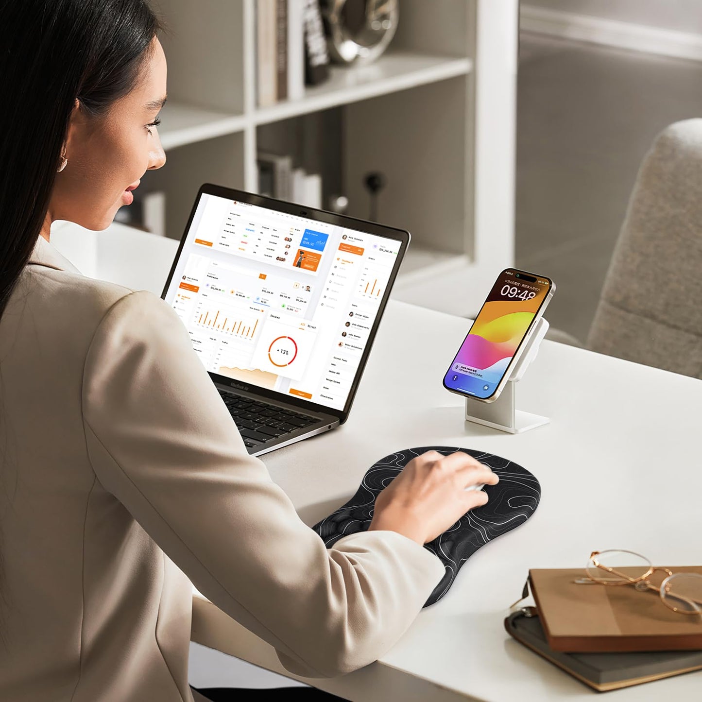Canjoy Mouse Pad with Wrist Rest, Ergonomic Wrist Support with Massage