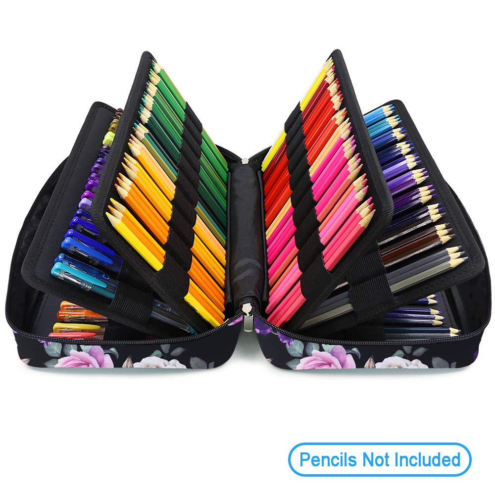 YOUSHARES Big Capacity Colored Pencil Case - 300 Slots large Pen Case Organizer with Multilayer