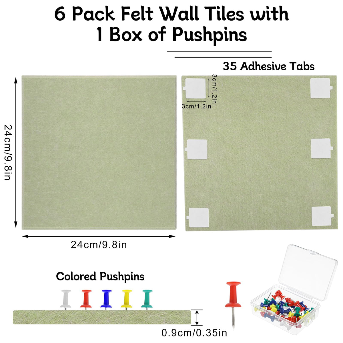 Cork Board Alternative 28" x 19", 6 Pack Felt Bulletin Boards, Pin Board