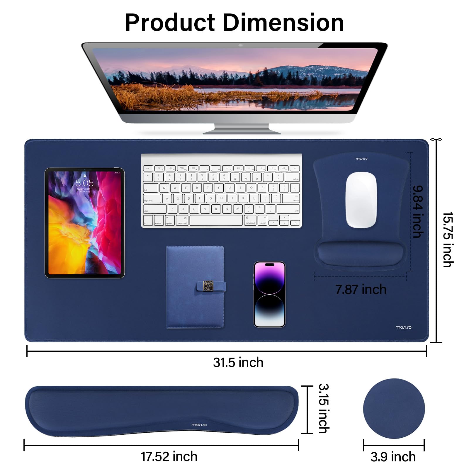 MOSISO Keyboard Mouse Pad Set, Large Gaming Mousepad&Keyboard Wrist Rest