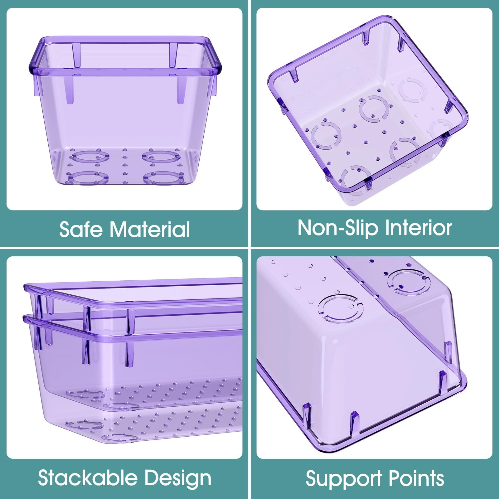 25 PCS Plastic Drawer Organizer Set, Makeup Organizers and Storage Bins