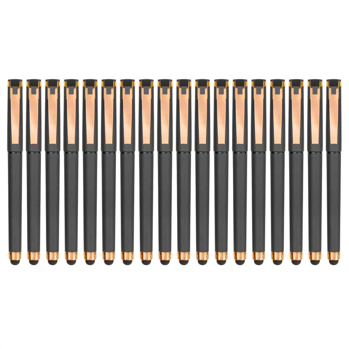 Linbsunne Black Gel Pens 0.7mm Medium Point Pen 2-in-1 Stylus