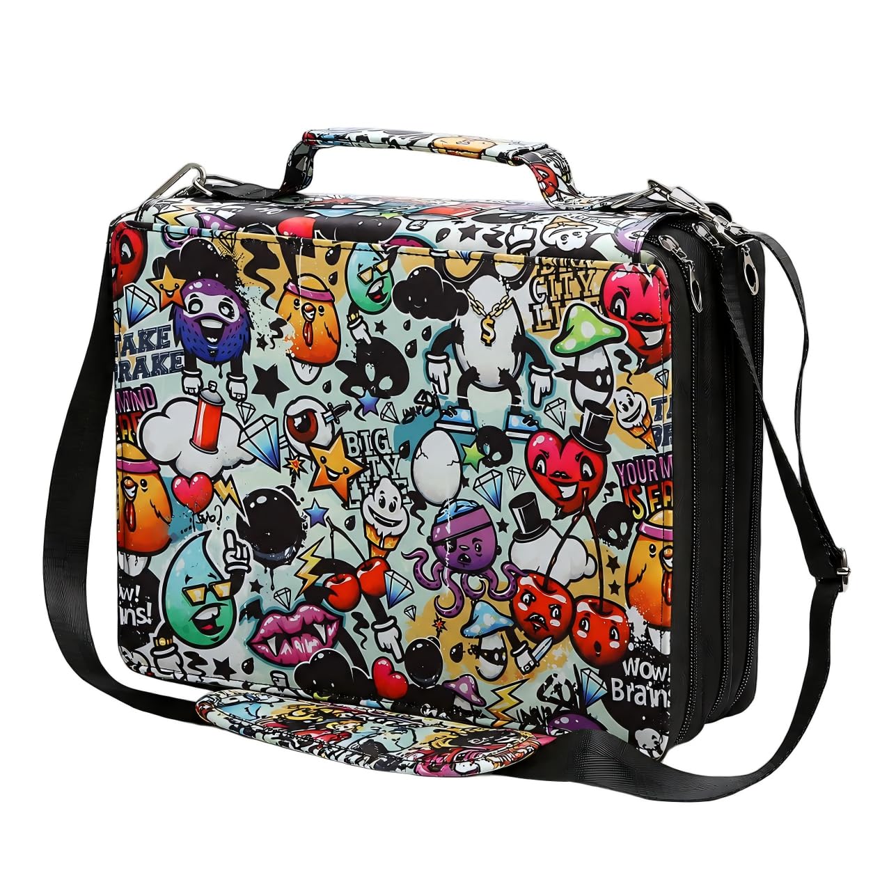 Lbxgap 168-Slot Marker Organizer Bag, 3-Layer Case with Strap
