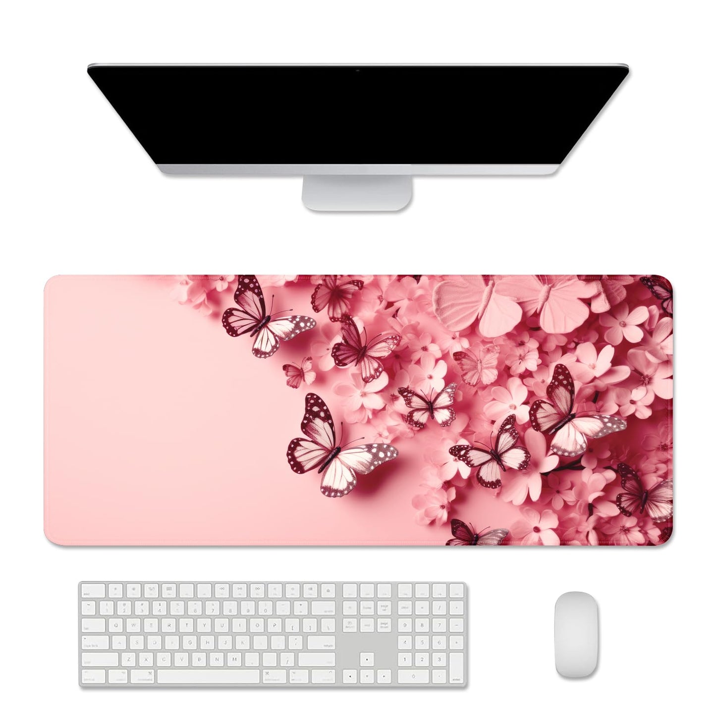 Pink Butterfly Mouse Pad Desk Mat Large Mouse Pads Desk Pad Computer pad