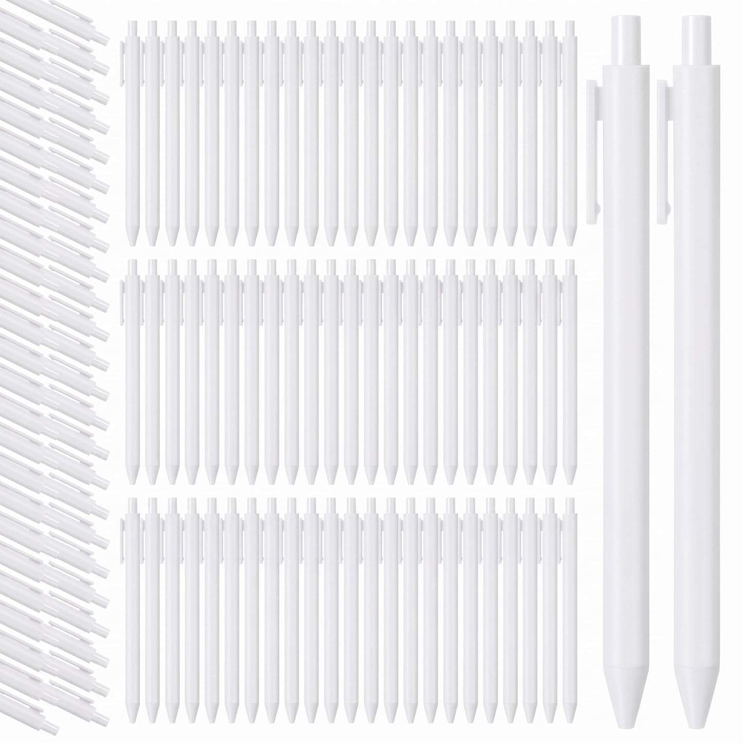 Teling 100 Pcs Ballpoint Pens Retractable Comfortable Cute Stylish Writing Pens in Medium Point 1.0