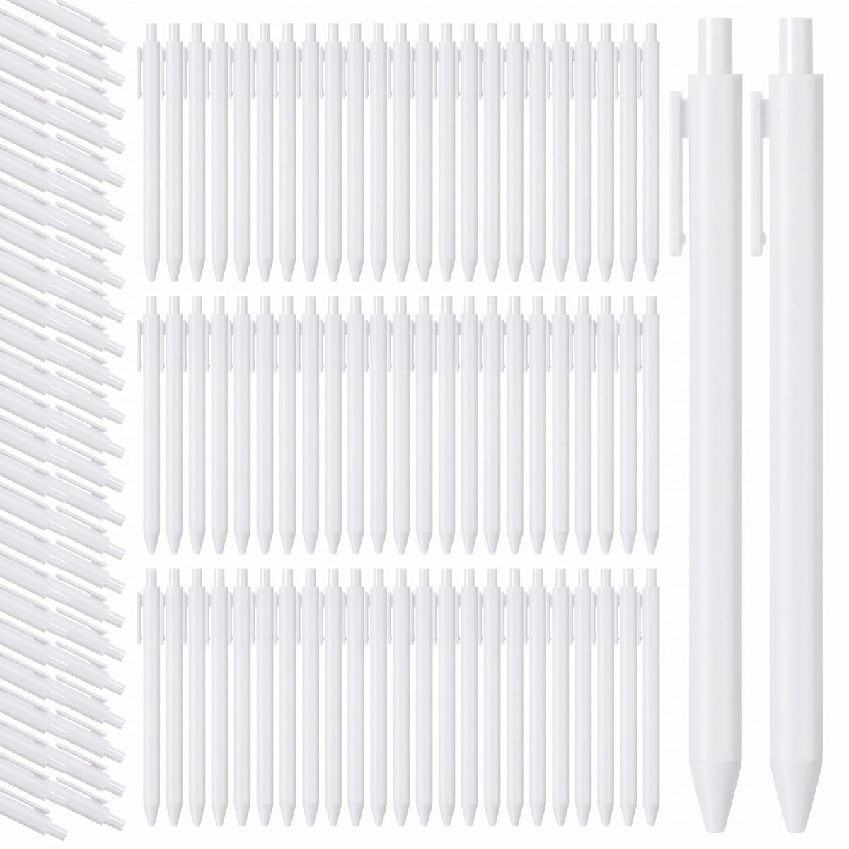 Teling 100 Pcs Ballpoint Pens Retractable Comfortable Cute Stylish Writing Pens in Medium Point 1.0